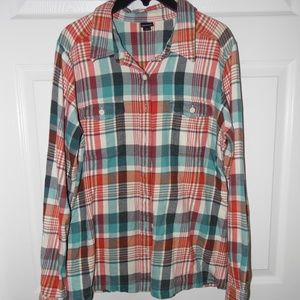 Patagonia flannel Teal and orange